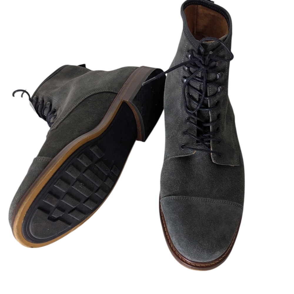 Shoe The Bear Men's Grey Suede Curtis Lace Up Boots Size EU 43/US 10
